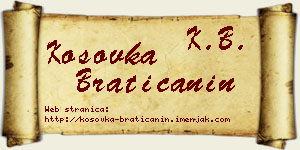 Kosovka Bratičanin vizit kartica